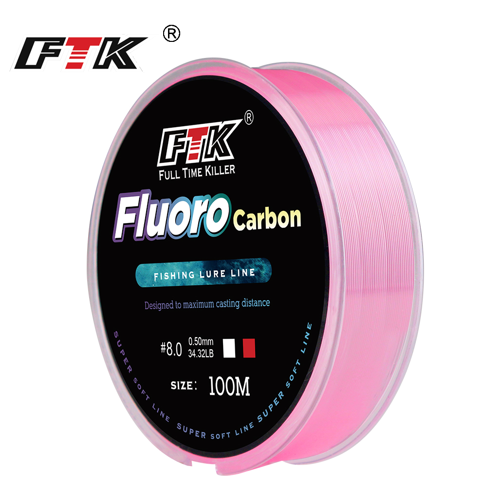 خيط صيد FTK بطول 100 متر، قوة  - مراجعة Fluorocarbon Line وسعره